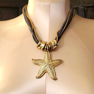 Gold Nautical Starfish Necklace